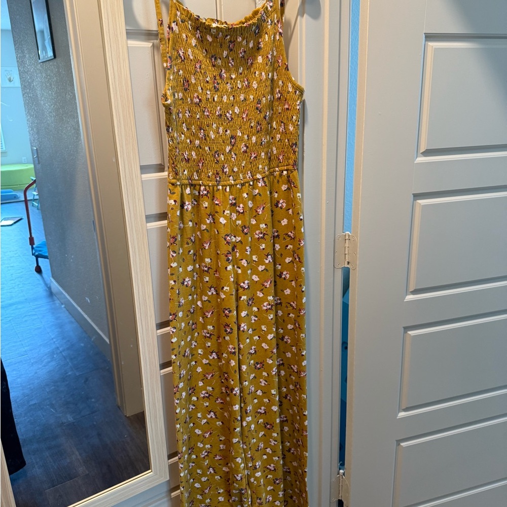 Pact floral tie shoulder jumpsuit